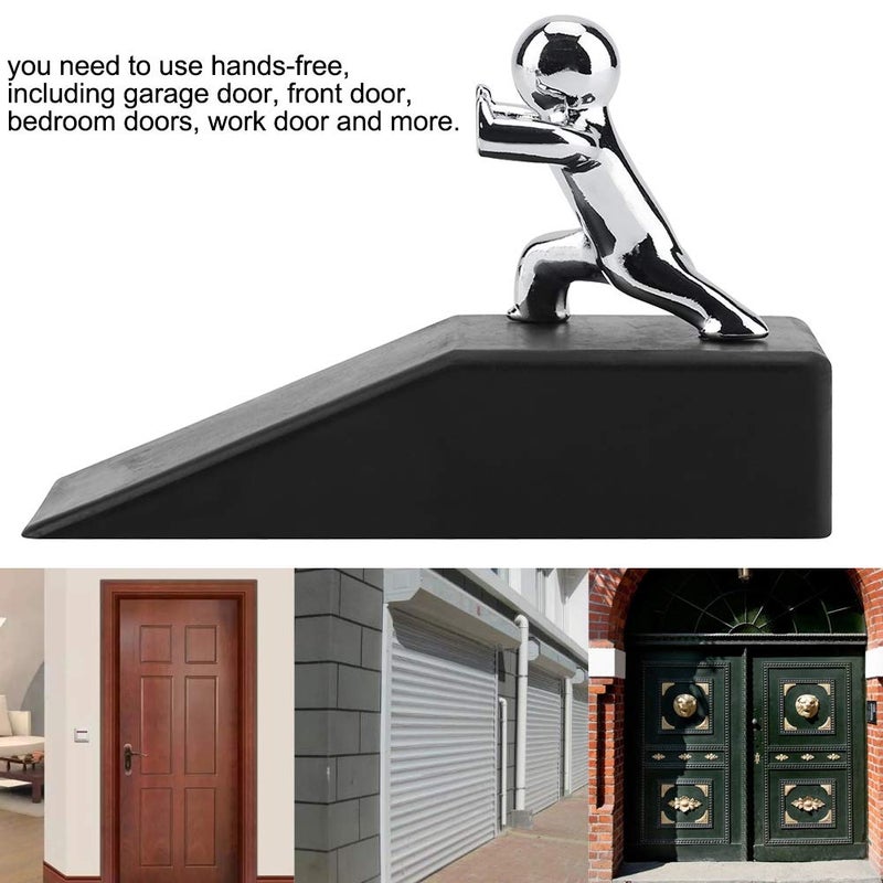 Aramox Door Stopper, Zinc Alloy Little and Man with Non-Slip Rubber Bases Door Stop Anti-Collision Door Stopper Novelty Decorative - Image 4